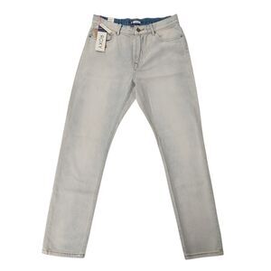 Roxy Jeans Womens 28 Blue One Good Shot High Waisted Bleached Straight Cotton